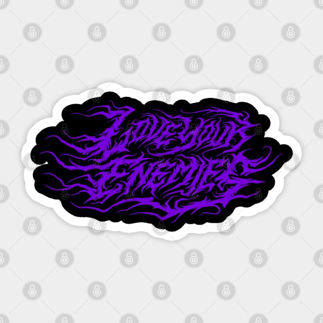 Love Your Enemies atmospheric black metal design (purple) Sticker by Tmontijo